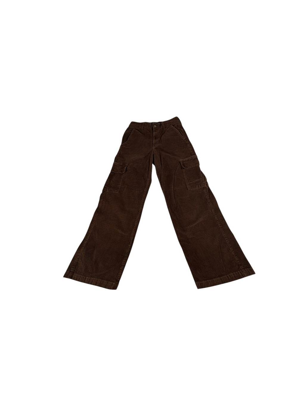 Hollister Womens 28 Brown Corduroy Cargo Pants Ultra High Rise Baggy Wide Leg